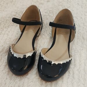 Janie and Jack Black and Silver Dress Shoes